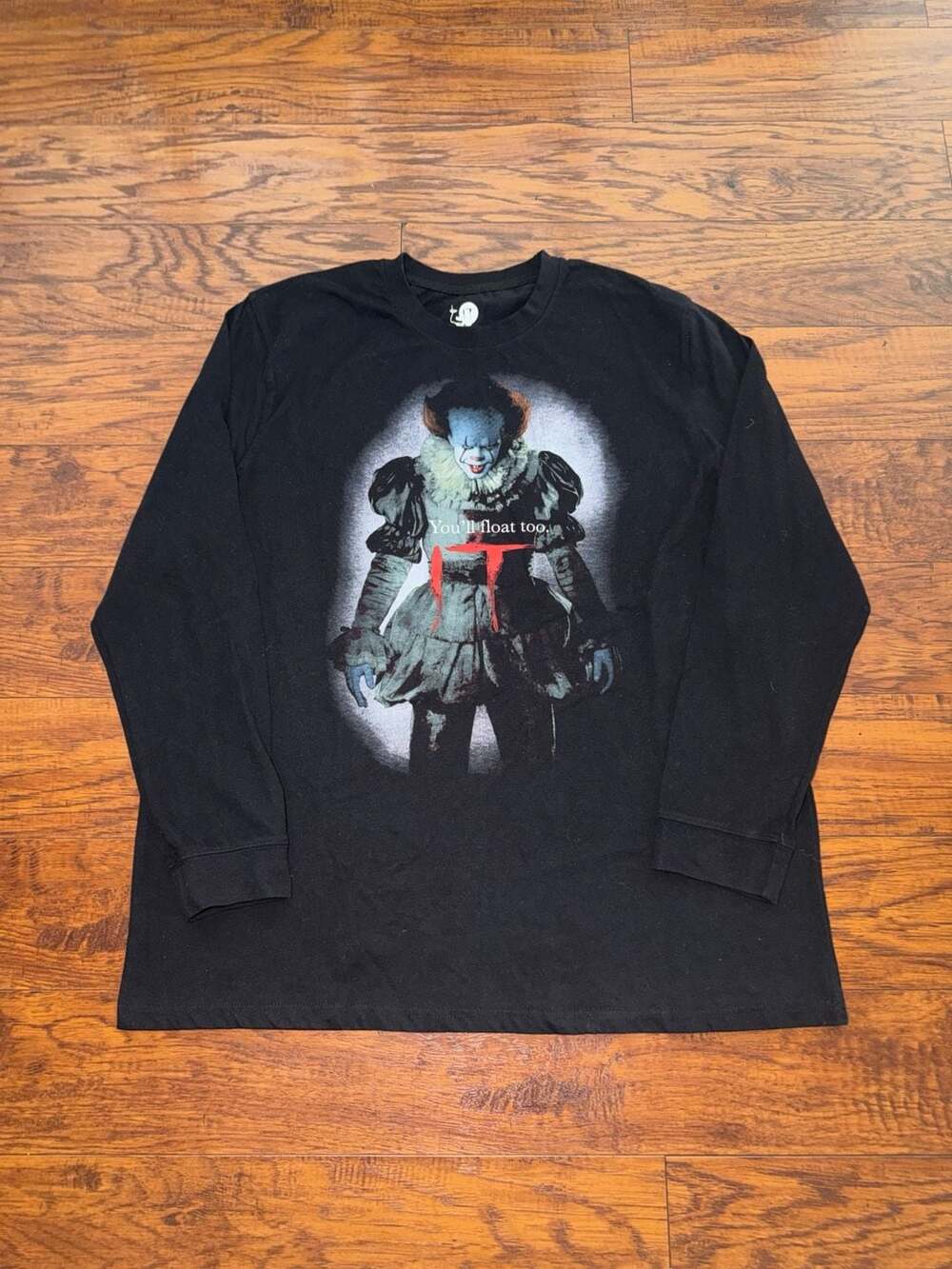 It Movie Pennywise Long Sleeve Graphic Tee Black